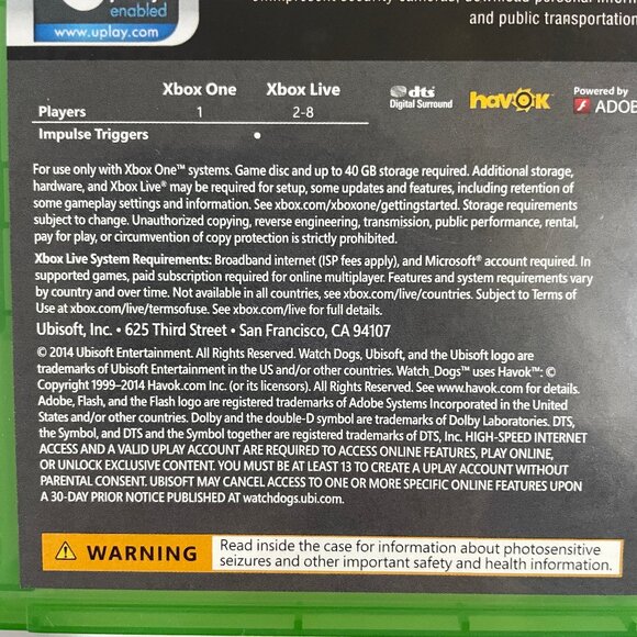 Watch Dogs (Microsoft Xbox One, 2014) Fast Shipping VG Condition - Picture 4 of 11